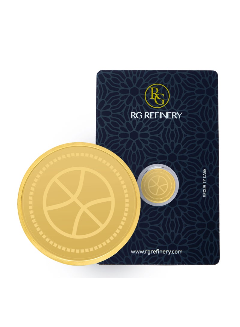RG REFINERY Rafmoh Bullion 2 Gram 24k Gold Coin with Ball Design - 2 Grams Gold Coin 24KT 999.9 Purity - Image 1