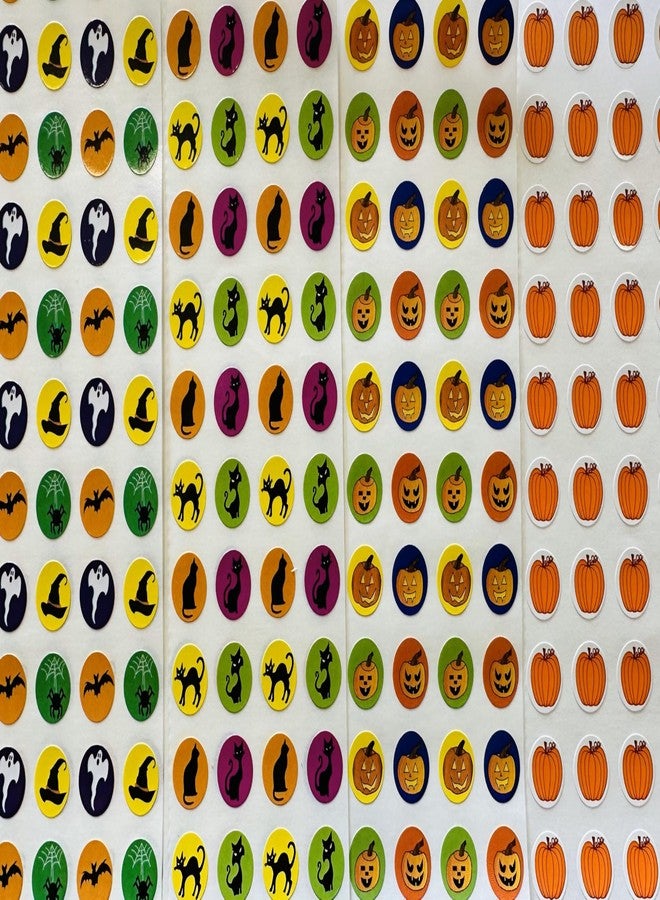 SHAPES ETC. 1152 Pcs Halloween Incentive Sticker Set 3/8in Diameter Self-Adhesive Cute Multicolor Stickers Trick Treat Holiday Spooky Crafts Decorations Reward Behavior Chart Teacher Classroom Supplies USA Made - Image 3