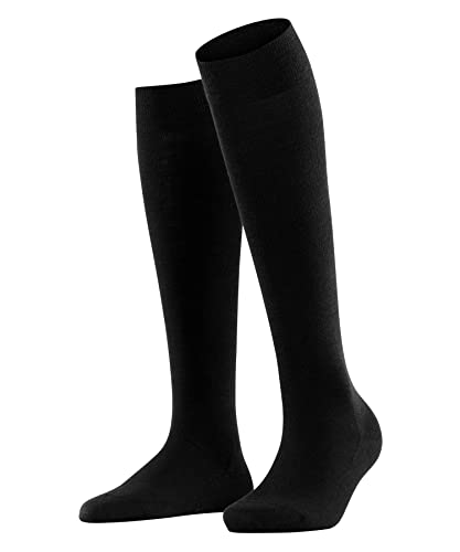 FALKE Women's Softmerino Knee-High Socks, Thick Warm Breathable, Merino Wool Cotton, Trendy Casual or Dress Stockings, Black (Black 3009), 9.5-10.5, 1 Pair - Image 1