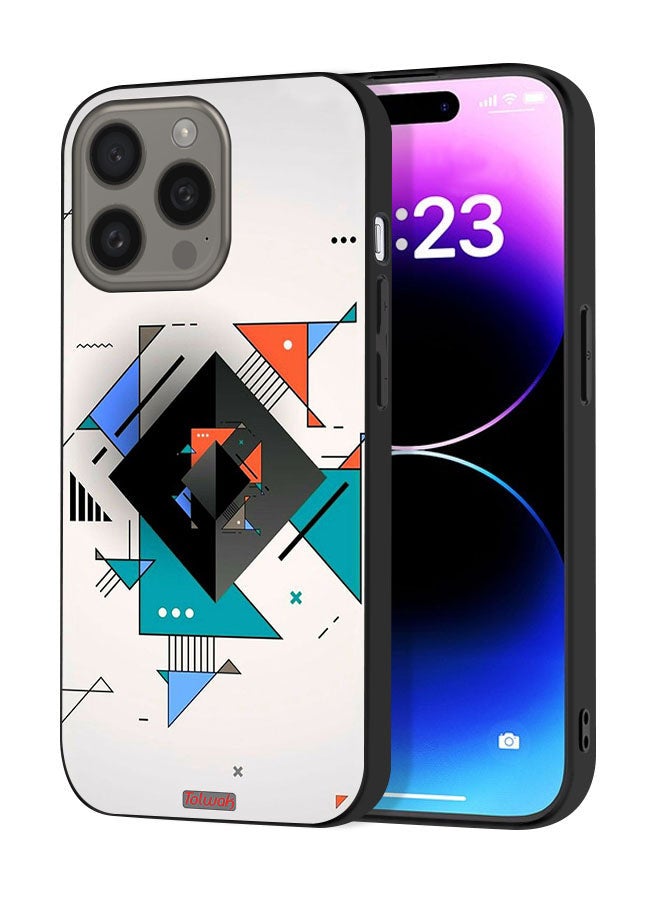 Tolwak Apple iPhone 15 Pro Protective Case Cover Square And Triangle Shapes Abstract Pattern - Image 1