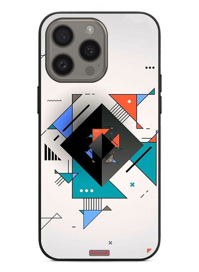 Tolwak Apple iPhone 15 Pro Protective Case Cover Square And Triangle Shapes Abstract Pattern - Image 2