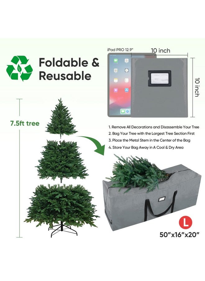 Baleine - BALEINE 7.5 ft Christmas Tree Storage Bag, Heavy Duty Extra Large Artificial Christmas Tree Bag with Reinforced Handles and Dual Zippers Wide Opening (Gray, 7.5 ft) - Image 1