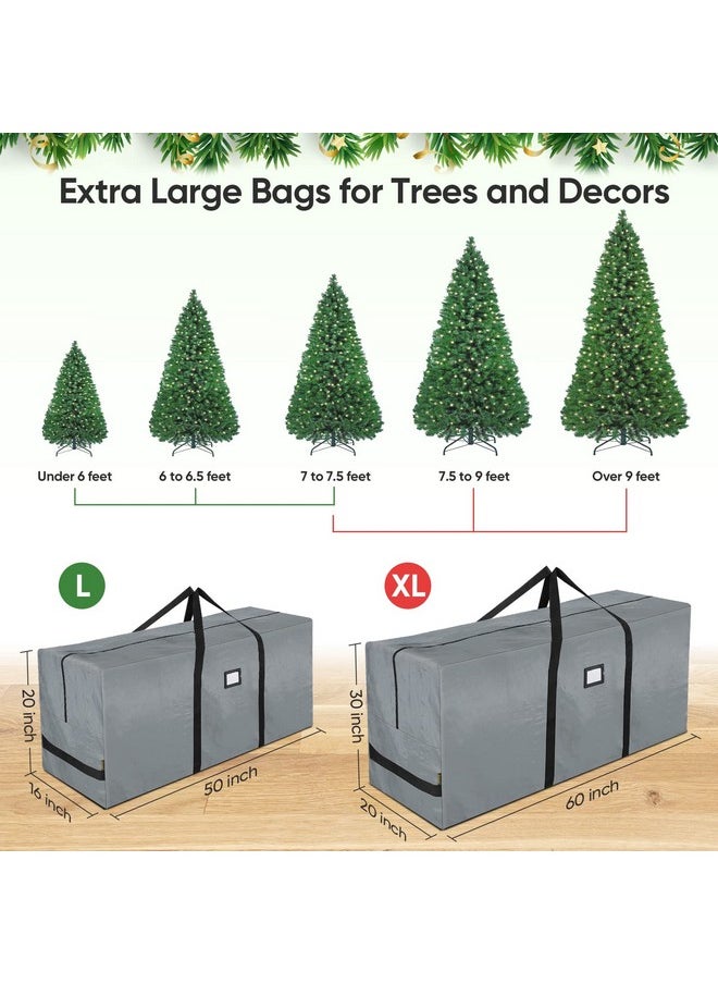 Baleine - BALEINE 7.5 ft Christmas Tree Storage Bag, Heavy Duty Extra Large Artificial Christmas Tree Bag with Reinforced Handles and Dual Zippers Wide Opening (Gray, 7.5 ft) - Image 1