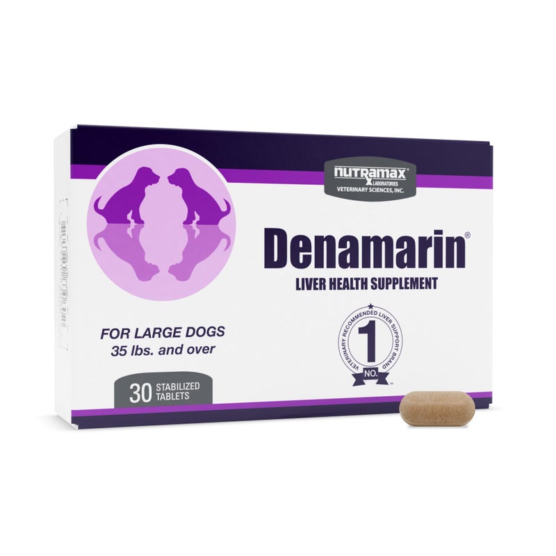 Nutramax Laboratories Nutramax Denamarin for Large Dogs Liver Health Supplement with Sadenosylmethionine SAMe plus Silybin Liver Support for Dogs Coated Tablets 30 Count - Image 2