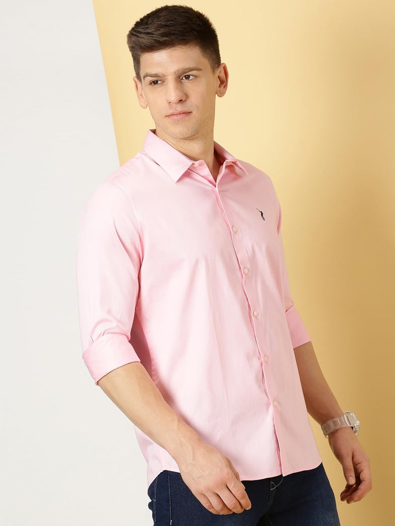 Thomas Scott Mens | Full Sleeve | Solid | Slim Fit | 100% Cotton | Spread Collar | Casual Shirts (Peach_XL) - Image 3