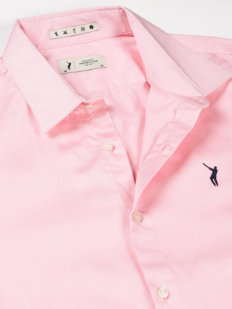 Thomas Scott Mens | Full Sleeve | Solid | Slim Fit | 100% Cotton | Spread Collar | Casual Shirts (Peach_XL) - Image 5