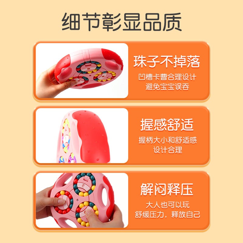 Spinning Magic Bean Sling Rope Intelligence Fingertips Rubik'S Cube Hamburg Rubik'S Cube Double-Sided Rotating Ball Disc Decompression Toy - Image 5