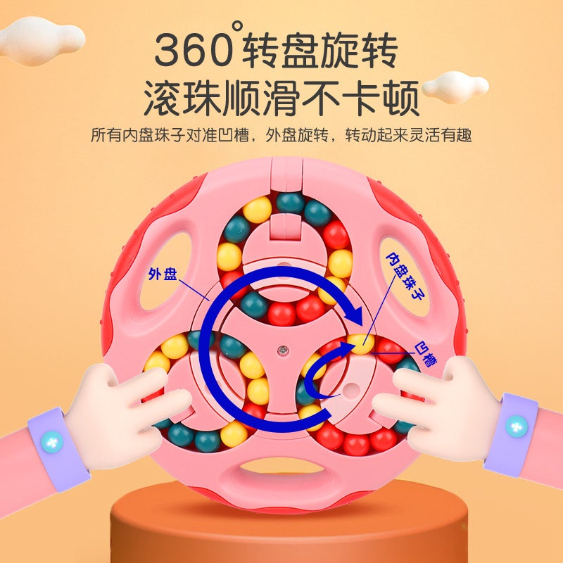 Spinning Magic Bean Sling Rope Intelligence Fingertips Rubik'S Cube Hamburg Rubik'S Cube Double-Sided Rotating Ball Disc Decompression Toy - Image 3