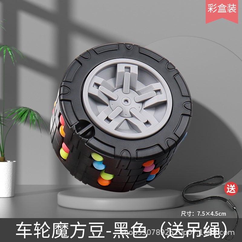 Spinning Magic Bean Sling Rope Intelligence Fingertips Rubik'S Cube Hamburg Rubik'S Cube Double-Sided Rotating Ball Disc Decompression Toy - Image 1