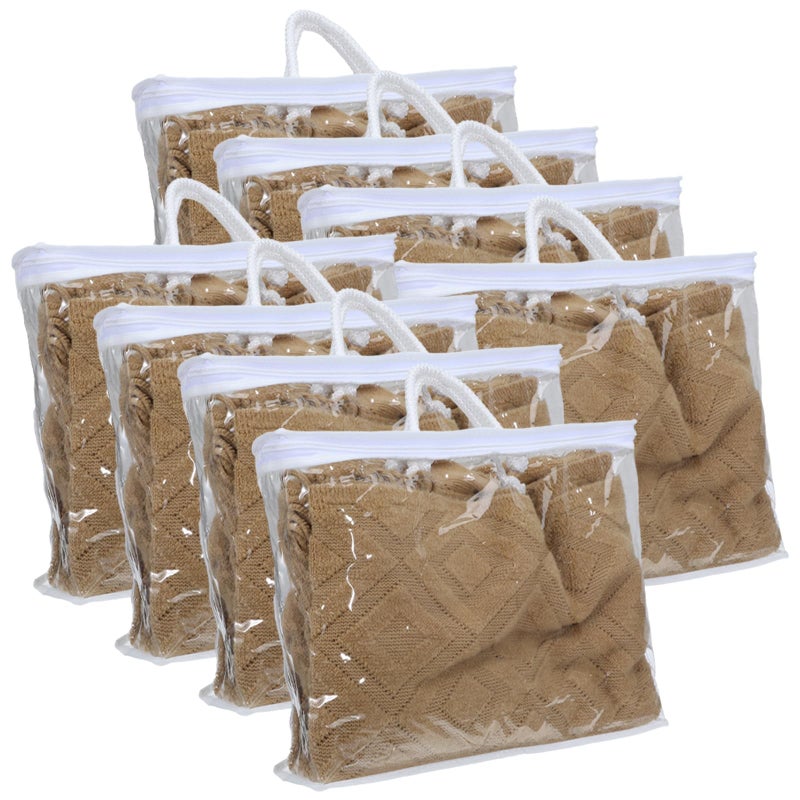 Tobeelec 8 Pcs Zippered Storage Bags Clear Sweater Storage Bag PVC Plastic Storage Bags for Blankets Clothes Closet Quilt Pillow Bed Sheet Organizer with Zipper Cube Organizer 15 x 12 x 315 Inch - Image 2