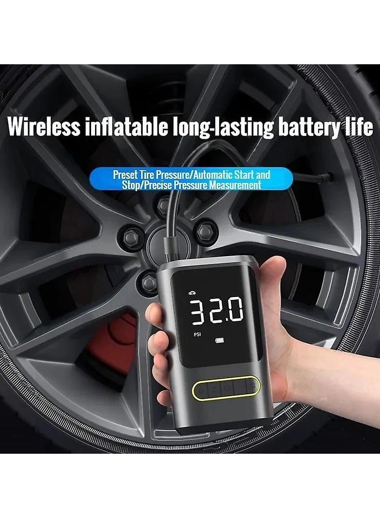 Raxoom Raxoom Car Portable Air Compressor 150PSI, Automatic Air Pump Rechargeable Battery Power Bank with Digital LCD/LED Flashlight, Electric Tire Inflator for Car/Bicycle/Moto/Ball  - Image 4