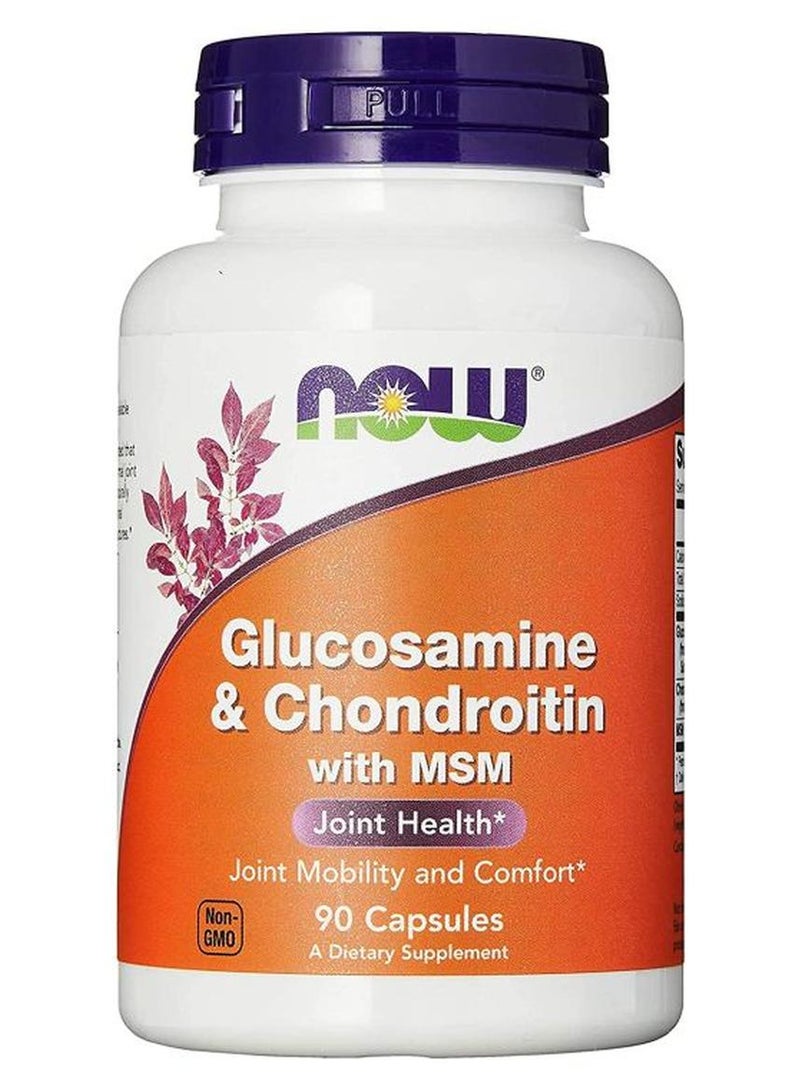 ناو فودز مكمل غذائي بالجلوكوزامين والكوندرويتين والميثيل سلفونيل ميثان من 90 مضغوطة - Image 1
