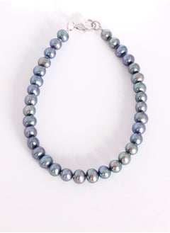 Bracelet 1L 19Cm, Freshwater Pearls, A Quality, Treated Black Color, 5.5-5.0MM, 18KW