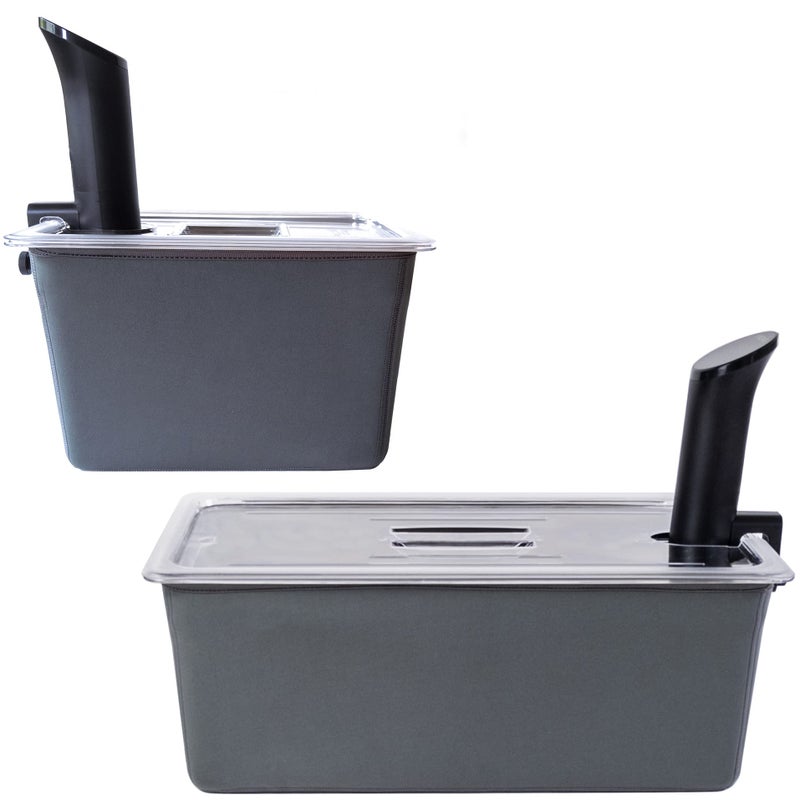 مجموعة حاويات Sous Vide مع أغطية وأكمام نيونبرين بحجم 12 26 QT