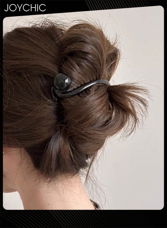 Joychic 3 Piece Women Elegant Faux Pearl Hair Clip Vintage Inspired Twist Design with Bow Accent for Sophisticated Hairstyles Durable Plastic Construction - Image 2