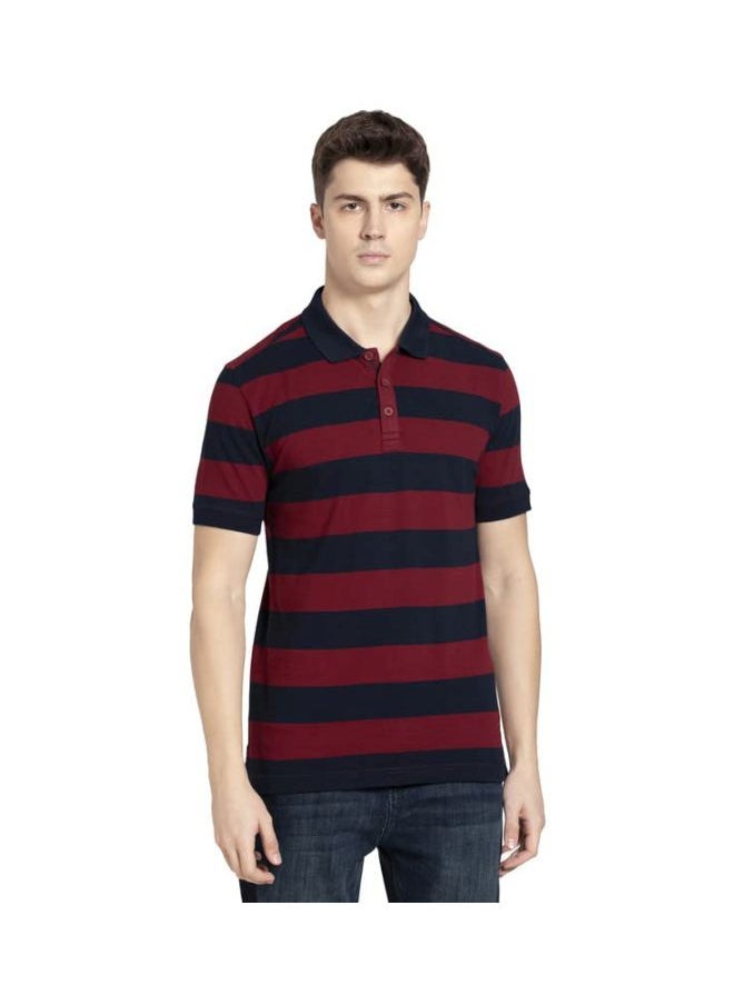 JOCKEY - Jockey US93 Men Super Combed Cotton Rich Striped Polo T Shirt - Image 1
