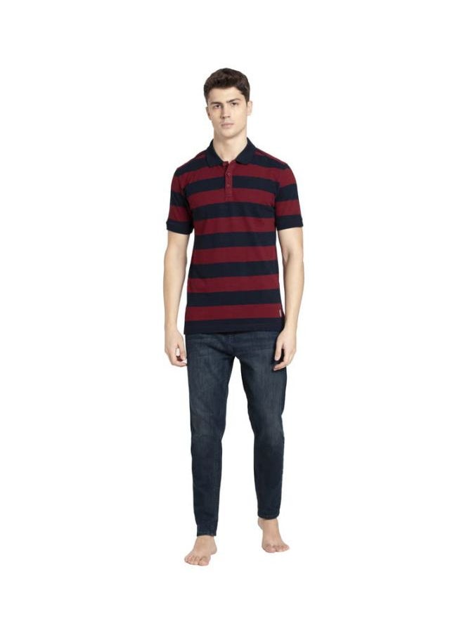 JOCKEY - Jockey US93 Men Super Combed Cotton Rich Striped Polo T Shirt - Image 1