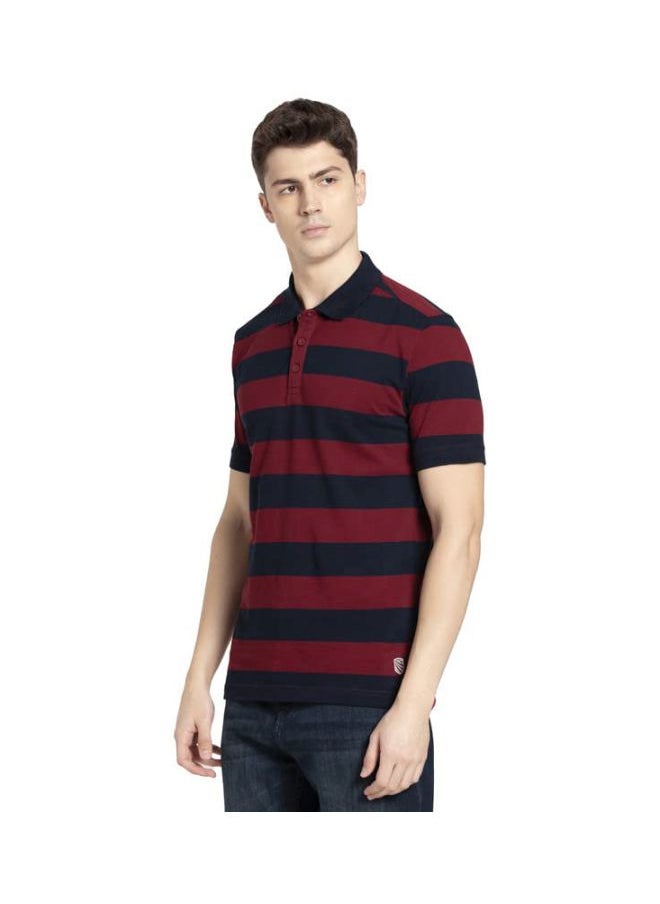 JOCKEY - Jockey US93 Men Super Combed Cotton Rich Striped Polo T Shirt - Image 1
