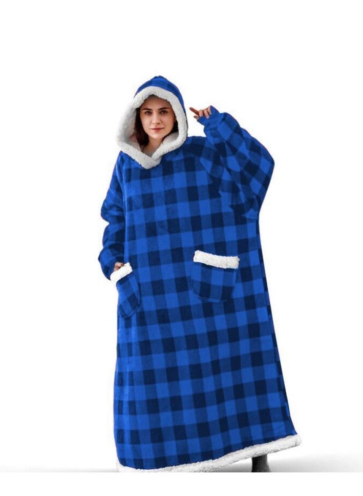 Loquat 2024 Winter Blanket Extended Vertical Pocket Lazy Blanket flannel lambhair TV blanket