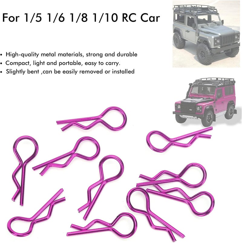 klarako RC Car Shell Body Clips, RC Body Clips Portable for 1/6 RC Car for 1/10 RC Car for 1/5 RC Car for 1/8 RC Car(Purple) - Image 5