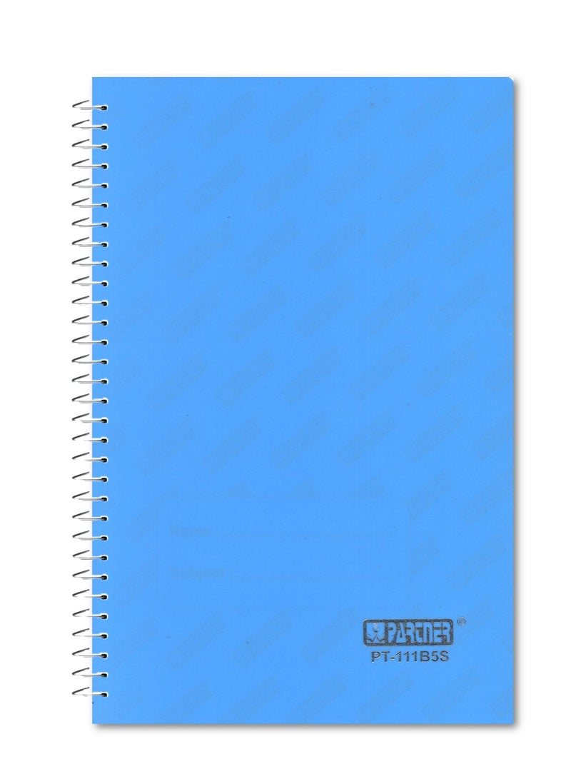 PARTNER 1-Piece B5 Size Spiral Binded Single Line Notebook With Plastic Cover Sky Blue - Image 1