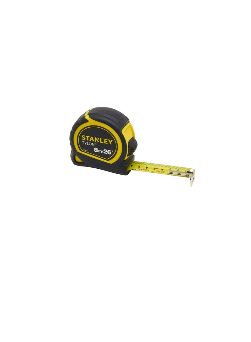 STANLEY Tylon 8m/26ft Pocket Tape Yellow/Black, 0-30-656 - Image 1