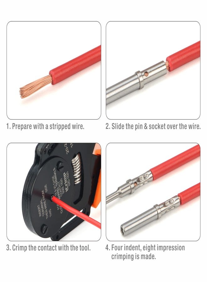 IWISS iCrimp IWD-1620 Deutsch Crimp Tool, Size 16 Deutsch Crimper, Solid Barrel Contact & Circular Connector Contacts Crimping Tool, 8 Indents Wire Crimper, AWG16 to AWG20 - Image 4