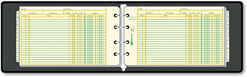 Rediform RED63453 4-Ring Ledger Outfit - Includes 100 Mini-Ledger Debit-Credit-Balance Sheets - Image 1