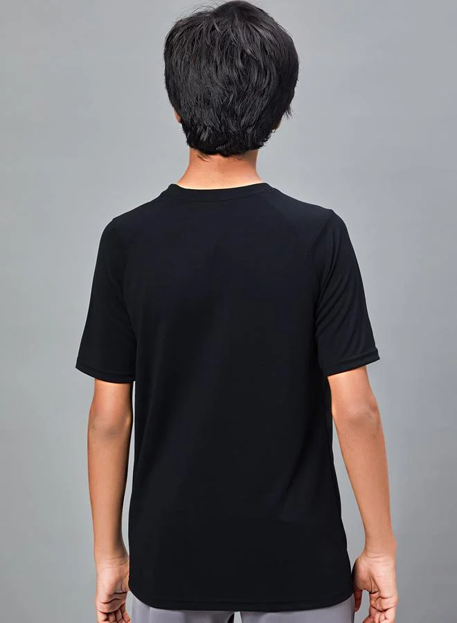 Technosport Printed Slim Fit T-Shirt with Technolite by Styli