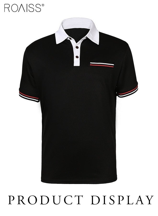 Manfinity Homme Men Plus Contrast Trim Polo Shirt Short Sleeve Outdoor Stretch Golf Shirts - pzsku/ZB19A38A0FD7032FFB4BDZ/45/_/1721463477/12e1c3ec-c97f-4c0d-b2e6-fe201484df37