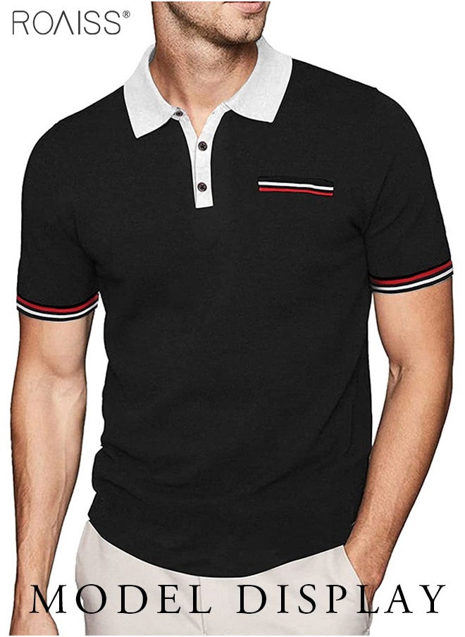 Manfinity Homme Men Plus Contrast Trim Polo Shirt Short Sleeve Outdoor Stretch Golf Shirts - pzsku/ZB19A38A0FD7032FFB4BDZ/45/_/1721463478/8a7e1400-e3f0-43ed-b6f2-857f9bb8c056