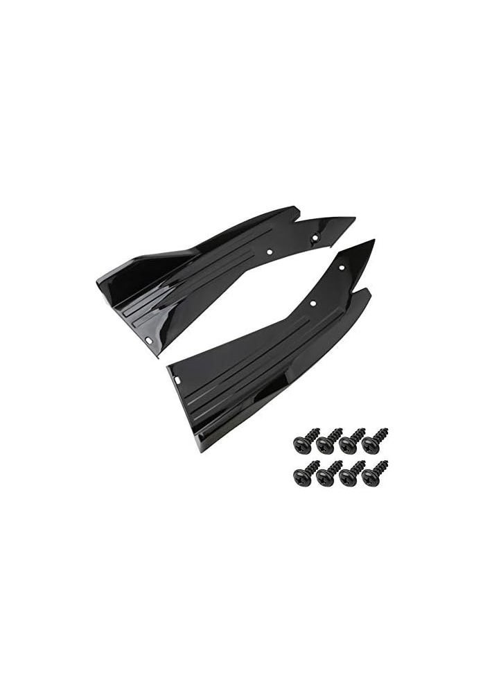 idain 2PCS Universal Rear Bumper Lip Diffuser Splitter Canard Protector - Black - Image 3