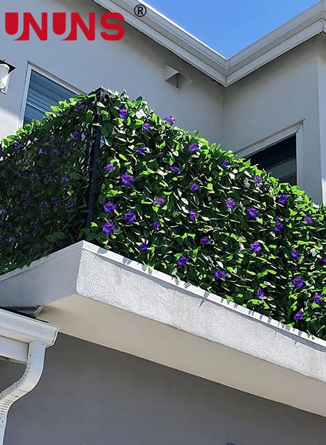 UNUNS Green Fences,Expandable Faux Ivy Fence Privacy Screen with Artificial Flower,Artificial Fences,Greenery Expandable Stretchable Covers Panel for Garden Fence Balcony,18x200cm - Image 5