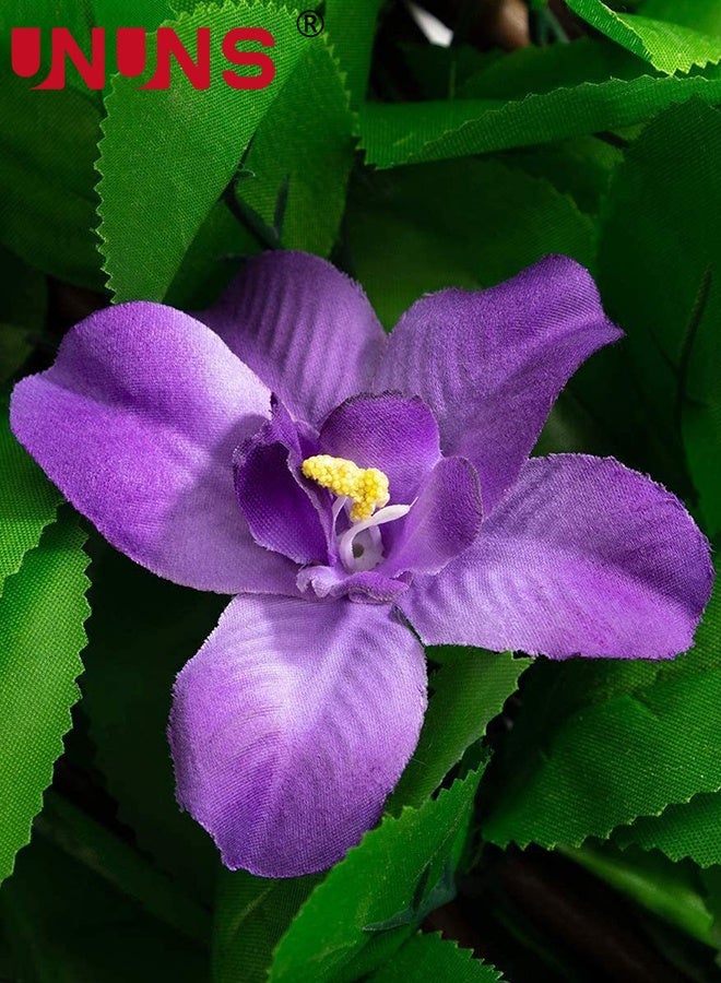 UNUNS Green Fences,Expandable Faux Ivy Fence Privacy Screen with Artificial Flower,Artificial Fences,Greenery Expandable Stretchable Covers Panel for Garden Fence Balcony,18x200cm - Image 3