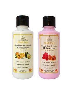 Khadi Pure Rose Honey Sls & Peach Avocado Sls Moisturizing Lotion 210 Ml (Pack Of 2)  - Image 1