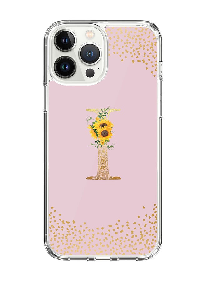 Stylizedd Classic Clear Case For iPhone 15 Pro Max, Hybrid Soft Case Thin Cover- Custom Monogram Initial Letter Mandala Floral Pattern Alphabet - I ( Pink) - Image 1