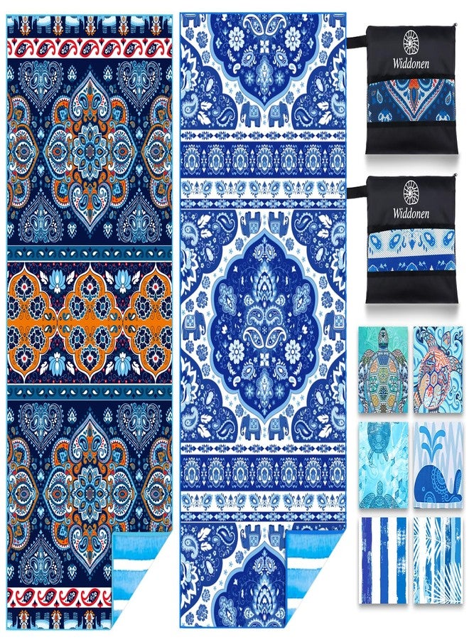 Widdonen Microfiber Lightweight Beach Towel Sand Free Quick Dry Absorbent Thin Compact Towels for Swimming Pool Camping Beach Accessories Large Easy Pack Travel Things for Vacation Essentials Gift - Image 1