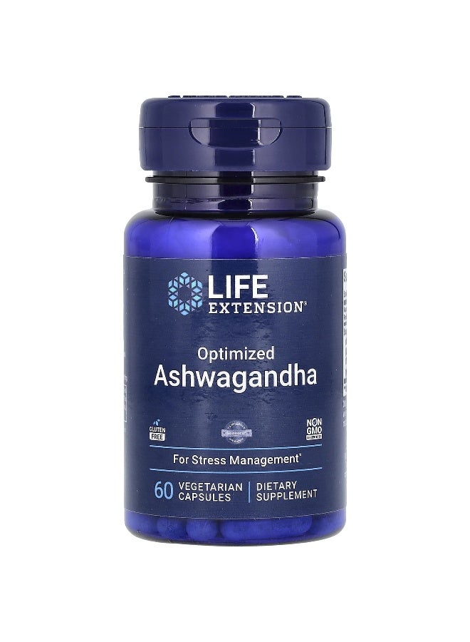 LifeExtension Life Extension, Optimized Ashwagandha, 125 mg, 60 Vegetarian Capsules 