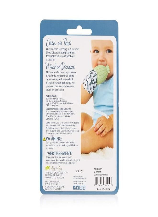 Itzy Ritzy - Itzy Ritzy Silicone Teething Mitt - Soothing Infant Teething Mitten with Adjustable Strap, Crinkle Sound and Textured Silicone to Soothe Sore and Swollen Gums, Sloth - Image 1
