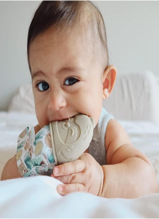 Itzy Ritzy - Itzy Ritzy Silicone Teething Mitt - Soothing Infant Teething Mitten with Adjustable Strap, Crinkle Sound and Textured Silicone to Soothe Sore and Swollen Gums, Sloth - Image 1