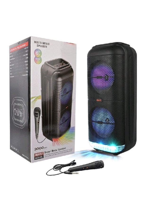 Portable Bluetooth Speaker with 6.5-Inch Subwoofer, Powerful Wireless Speaker with Deep Bass, Long Battery Life, LED Light, and Mic Input – Outdoor Party, Travel & Home Mini Speaker - Image 5