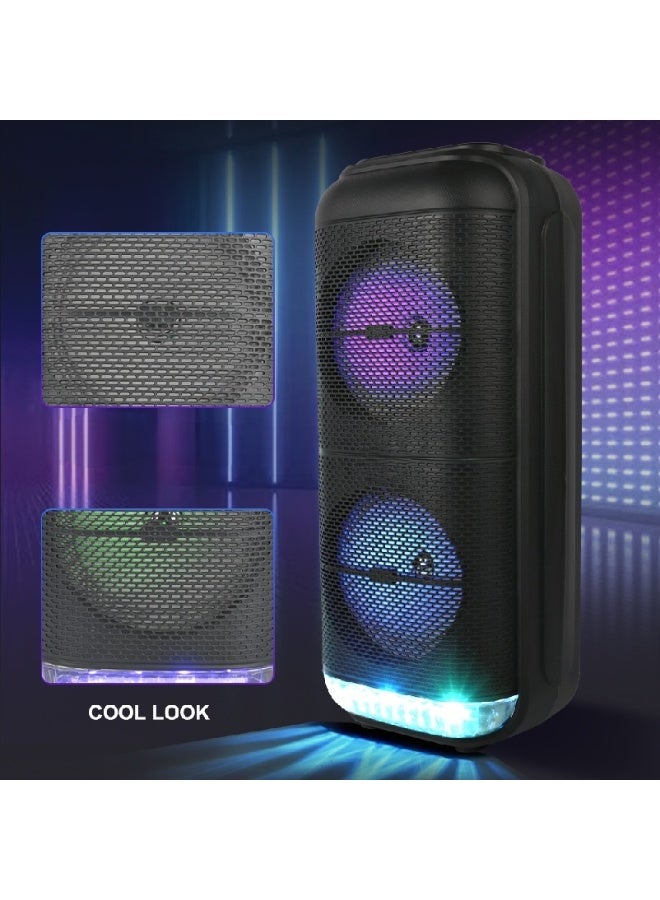 Portable Bluetooth Speaker with 6.5-Inch Subwoofer, Powerful Wireless Speaker with Deep Bass, Long Battery Life, LED Light, and Mic Input – Outdoor Party, Travel & Home Mini Speaker - Image 3