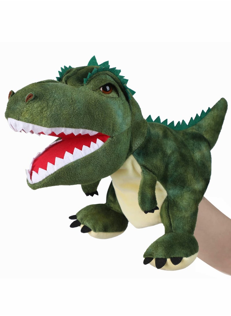 Excefore Dinosaur Hand Puppets, Tyrannosaurus Rex Jurassic World Stuffed Animal Cute Soft Plush Toy, Open Movable Mouth Finger Gift, Birthday Gifts for Kids, Creative Role Play  - Image 1