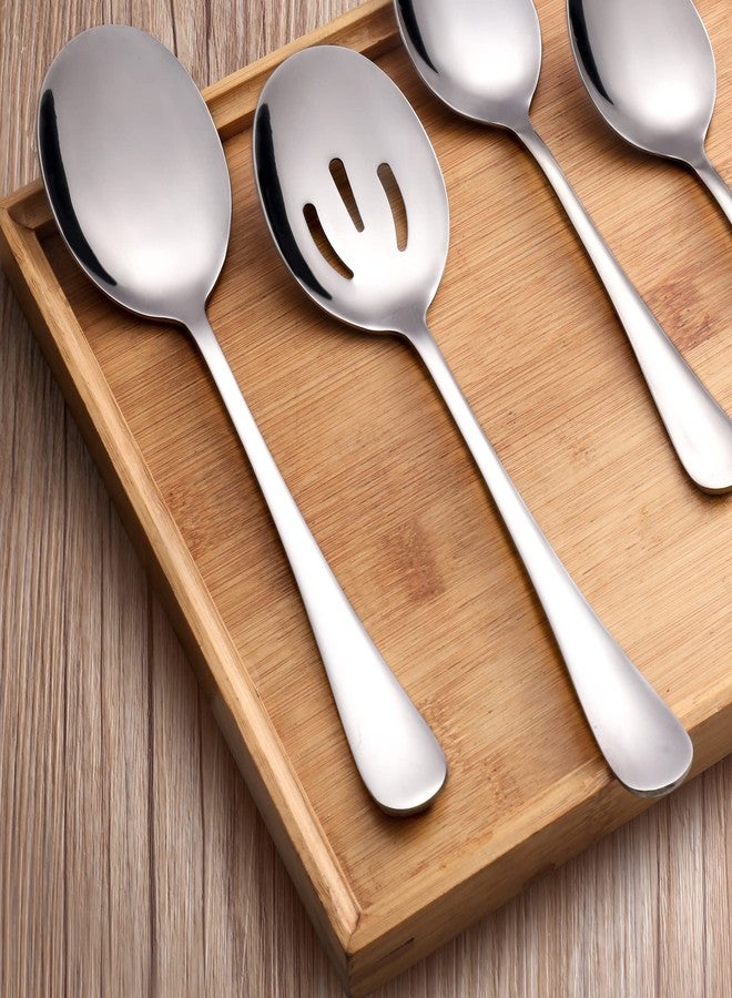 LayHyand 6 Pieces Serving Spoons Set, 8.7 Inch, Includes 3 Serving Spoons and 3 Slotted Spoon, Large Stainless Steel Buffet Banquet Utensils Cutlery Set for Home, Kitchen - Image 4