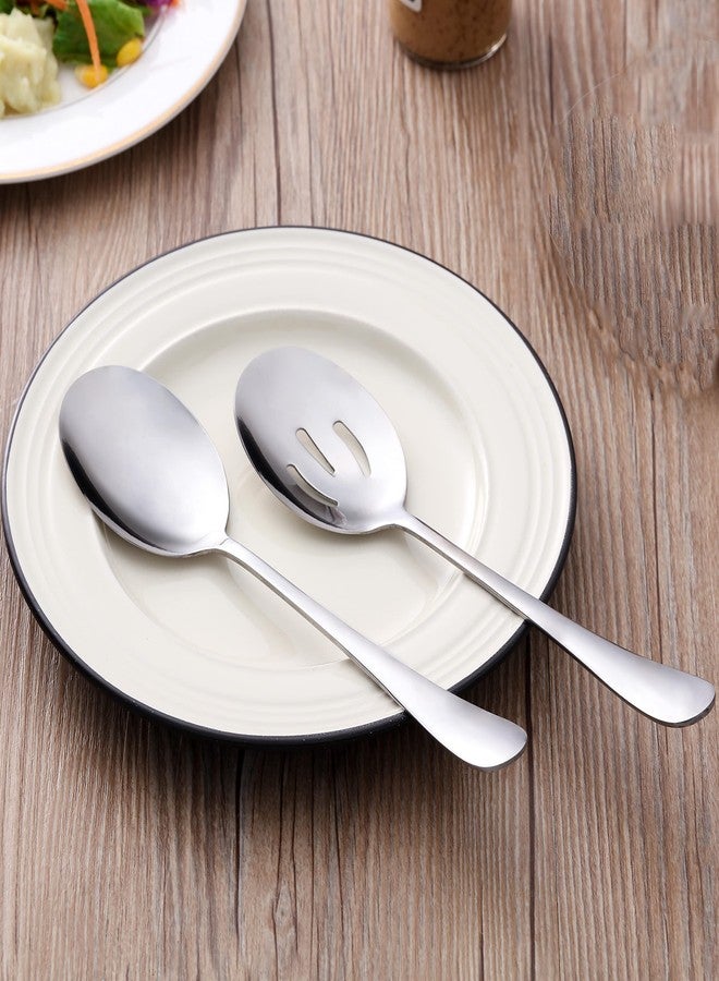 LayHyand 6 Pieces Serving Spoons Set, 8.7 Inch, Includes 3 Serving Spoons and 3 Slotted Spoon, Large Stainless Steel Buffet Banquet Utensils Cutlery Set for Home, Kitchen - Image 3