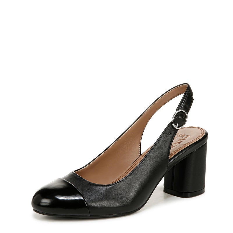 Naturalizer Womens Sophie Cap Toe Slingback Pump Black 85 M