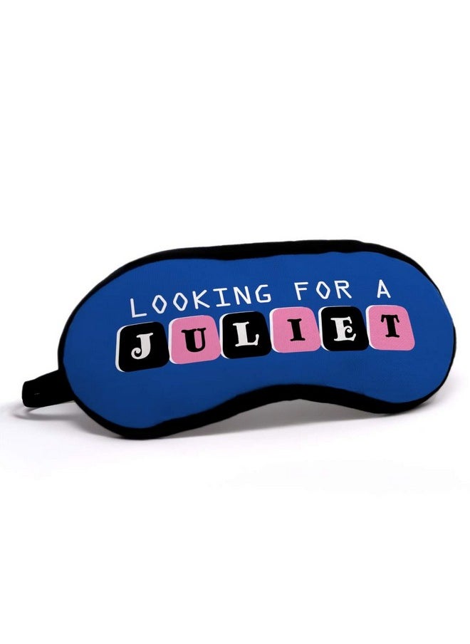 Indigifts Indigifts Valentine Gift Looking For A Juliet Quote Printed Blue Eye Mask 7.8X3.3 inches - Valentine Day Gift, Valentine Gift For Boyfriend, Boyfriend Gifts, Love Gifts For Boyfriend  - Image 1