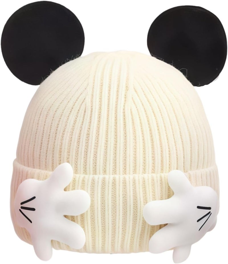 Baby Beanie Hat Cute Antlers Reindeer Crochet Knitted Hat Winter Warm Cap for Toddler Boys Girls