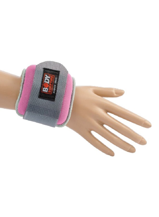 BODY SCULPTURE Adjustable 2-Piece Wrist and Ankle Weight Grey and Pink 2 lb BB-2700U-B