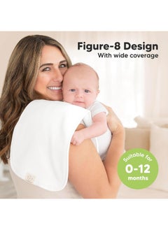 KeaBabies 5-Pack Organic Burp Cloths for Baby Boys and Girls - Ultra Absorbent Burping Cloth, Burp Clothes, Newborn Towel - Milk Spit Up Rags - Burpy Cloth Bib for Unisex, Boy, Girl - Burp Cloths (Soft White)  - Image 3